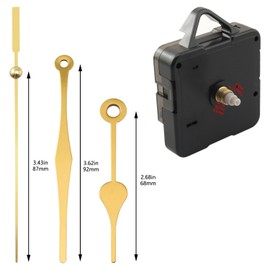 BLLNDX 1 Set 13MM Short Shaft Quartz Clock Movement Metal Hands Set Compatible with 1/8 Inch Dial Thickness DIY Wall Clock Repair Accessories for Wall Clock Movement Replacement