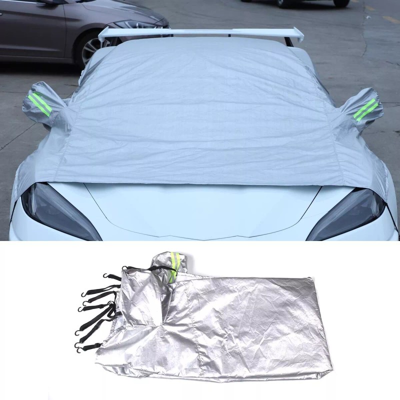 carpart2021 For Corvette C8 2020-2025 Half Car Cover Satin Stretch