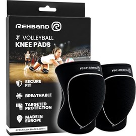 Rehband Volleyball Knee Pads 5mm Neoprene, Protective Knee Sleeves for Indoor Volleyball, Shock-Absorbing Knee Protection for Training & Matches, Unis