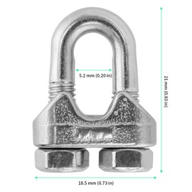 FUNSUEI 40 PCS 1/8 Inch M3 304 Stainless Steel Cable Clamps, U Bolt Wire Rope Cable Clamps for Cable Wire