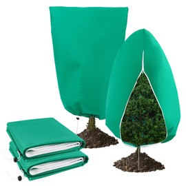 2 Pack Plant Covers Freeze Protection for Winter, 2.2oz/yd² Frost Blankets Cloths With Zipper/Drawstring (72" X 47"), Large Plant Frost Protection Covers Outdoor, for Shrub Bush Fruit Tree Potte