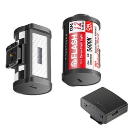 TTARTISAN M01 On-Camera Flash with J01 Wireless Flash Trigger,GN12 5600K(±200k),4 Power Levels, Mini Camera Flash for Fuji Sony Canon Nikon Leica Olympus Camera