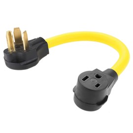 SURIEEN NEMA 10-30P to 6-50R 1.5FT Heavy Duty Adapter Cord, 30 Amp Dryer Male Plug to 50 Amp Welder Socket Adapter Cable 250V 10AWG, Fit for Welding Machine EV Charger Generator Connector