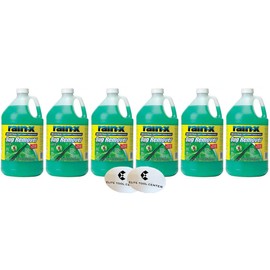6 Pack Elite Tool Center Rain X Green Windshield Washer Fluid With Rain Repellant & Bug Remover 32* F All Weather Fluid 1 Gallon Each
