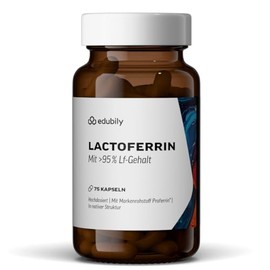 edubily Lactoferrin - Lactoferrin Capsules as High-Quality Iron-binding Protein - with Proferrin Brand Raw Material (>95% Lactoferrin), 300 mg per Capsule - 1 Capsule Daily (75 Capsules, Lactose-Free)