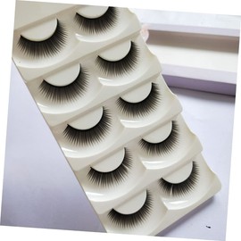 Outanaya 5 Pairs Natural Long False Eyelashes Thick Comfortable Eye Lashes for Makeup for Parties Weddings and Daily Use Handmade Cotton Stem Design
