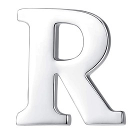 HONEY BEAR Mens Womens Initial Alphabet Letter Lapel Pins Collar Badge Brooches Stainless Steel for Business Wedding Graduation Gift Silver