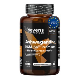 Ashwagandha KSM-66 – Hohe Bioverfügbarkeit – Mit Schwarzem Pfeffer – 5 % Withanolide – Für emotionale Balance, Energie und geistige Klarheit – 120 vegane Kapseln