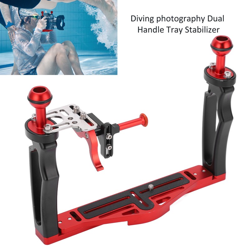 Dual Handle Tray Stabilizer Rig Diving Underwater Camera Housing Tray