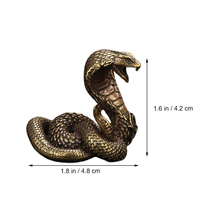 TOYANDONA Brass Cobra Snake Statue Cobra Snake Sculpture Wealth Figurine
