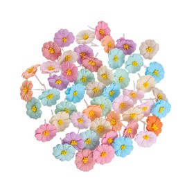 DUONGJAIS BRAND Artificial Flowers Handmade Lovely Flowers Blossom with Pollen Mulberry Paper Flowers Craft Flowers, Artificial Flowers, Scrapbooking Paper Flowers 50 Pcs (Pastels Tone)