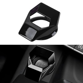 Hbxdeco Car Engine Start/Stop Button Cover, Zinc Alloy Car Power Control Trim, Carbon Fiber Push to Start Button Key Ignition Switch Protective Cover, Universal for Most Cars (Black)