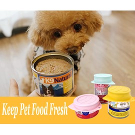 3 Pack Dog Cat Food Can Lids - Silicone Stretch Lids Covers for Pet Food Cans, Reusable Universal Size Fit Medium and Large Size Cans