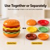 6-Piece Stackable Ceramic Burger Plate Set for Sauces & Dips