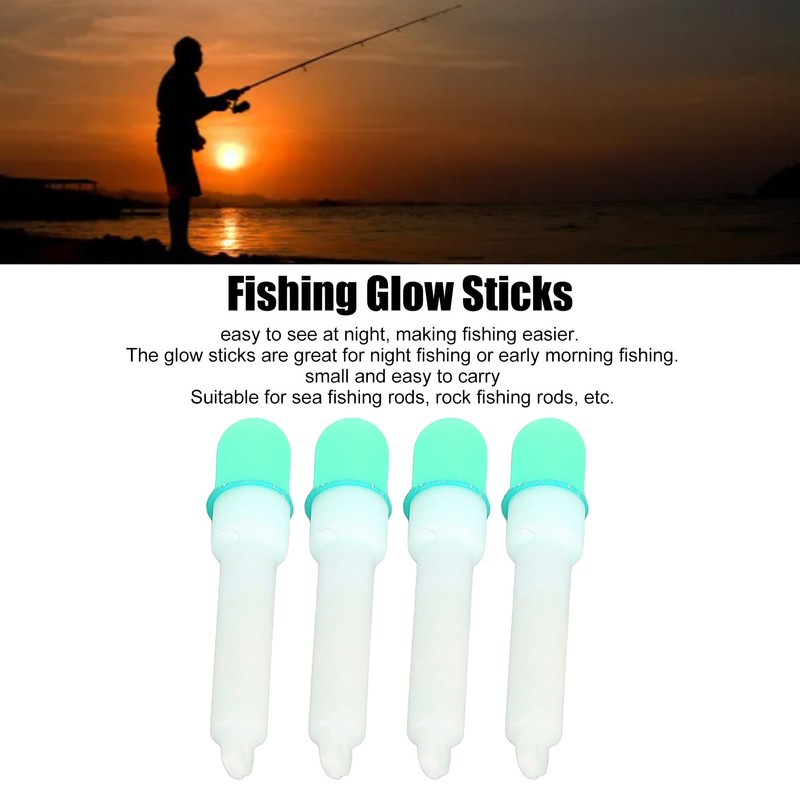 4PCS Fishing Glow Sticks High Visibility Night Fishing Float Tail