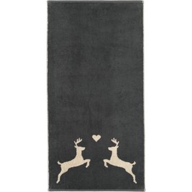Cawö Home Hand Towels Alpenchic Edition Hirsche 6228 Granite 73 Hand Towel 50 x 100 cm