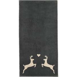Cawö Home Hand Towels Alpenchic Edition Hirsche 6228 Granite 73 Hand Towel 50 x 100 cm
