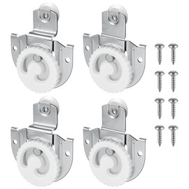 Sliding Closet Door Hardware Set, 4 Pack Sliding Wardrobe Door Hardware Roller Kit Includes Knob Adjustable Door Hooks and Screws