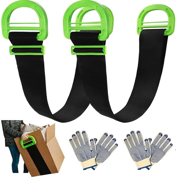 Pack of 2 Adjustable Lifting Straps Moving for 1 or
