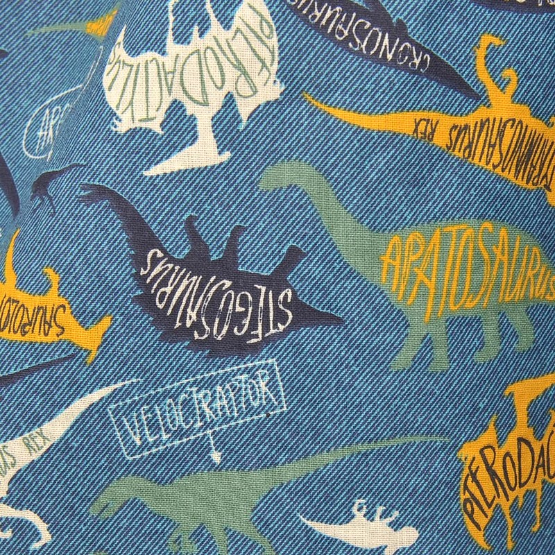 Kusuguru Japan KSM204-01 Dinosaur Pattern Kids Smock Blue 39.4 inches