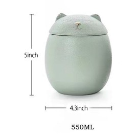 Mozacona Ceramic Jar Embossed Cat Candy Dish Sugar Bowl Storage Jar Canister with Seal Lid