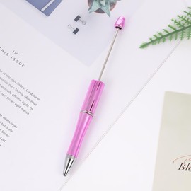 7 Pens Chrome Beadable Pens WHOLESALE BULK Beaded Ballpoint Pen 1.0mm Medium Suitable for DIY with Beads and Focals Ships from California Ballpen Set Easily Use:_30 Pink 1G_7 PCS