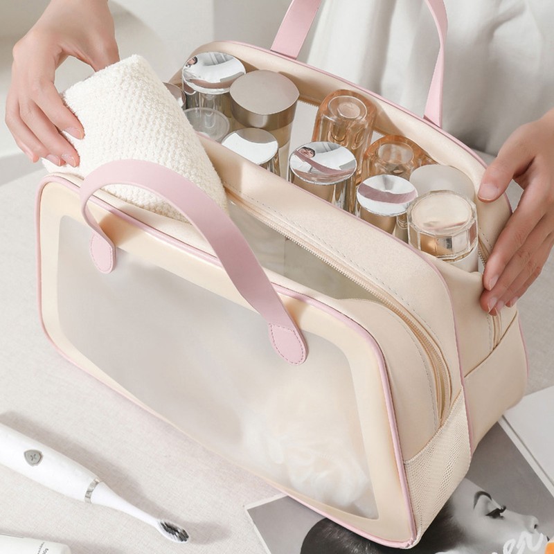 Dry Wet Toiletry Bag Breathable Mesh Dry Wet Separating Makeup