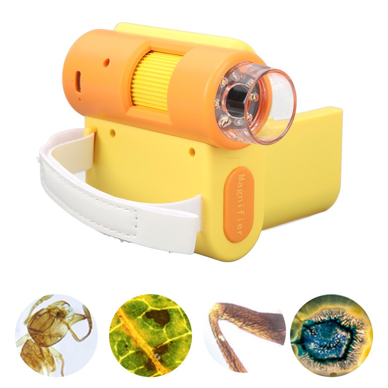 Kids Microscope Camera 2in Screen 1000X Magnification Adjustable LED 1080P
