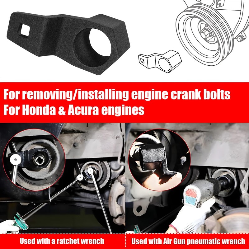 Bittwee Car 19 mm Harmonic Balancer Socket & 50mm Crankshaft