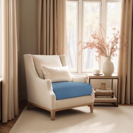 SUBRTEX Couch Slipcover RV Seater Slip Loveseat Stretch Durable Sofa Cushion Cover Spandex Elastic Furniture Protector for Settee Seat for Replacement in Livingroom, Small, Denim Blue