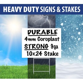 Calendars and More, Inc. Durable Blank Corrugated White Yard Sign Kit Includes 5-18x24 Signs, 5-10x24 Strong Galvanized Steel Double H Yard Stakes - Pack of 5 18x24 Signs with Yard Stakes