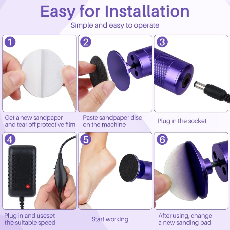 Electric Foot Callus Remover, 2-in-1 Electric Foot Filer/Nail Filer, Callus