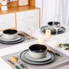 LERATIO Ceramic Dinnerware Sets,Plates and Bowls Sets,Reactive Glaze Dishes Set,Highly