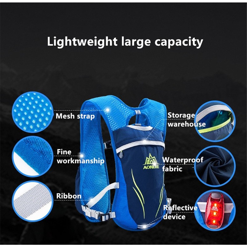 AONIJIE Ultralight 5.5L Running Hydration Pack Hydration Backpack (Grey), gray