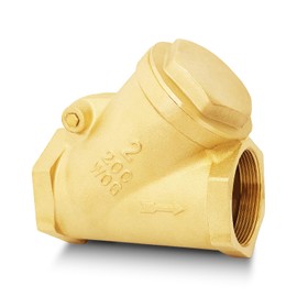 2" NPT Brass Y-Type Check Valve, Y Type Non Return Swing Check Valve, Level One Way Counterflow Valve to Prevent the Medium Backflow for Oil Water Gas Air（2", DN50）