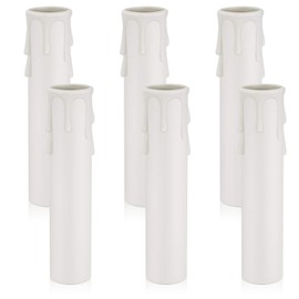 DiCUNO E12 Candle Socket Covers, 4 Inch Candelabra Base, Plastic Candle Covers Sleeves for Chandelier, 6 Pcs