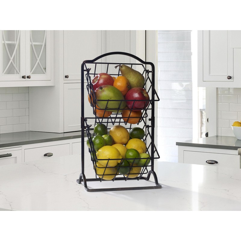 Gourmet Basics by Mikasa General Store 2-Tier Metal Countertop Fruit