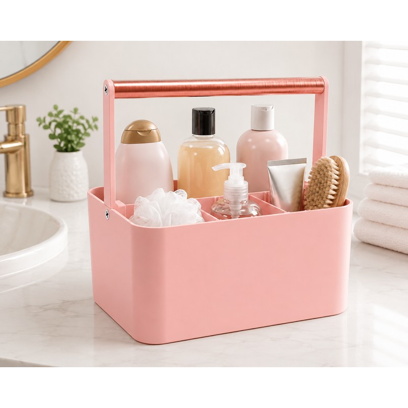 Portable Shower Caddy for Bathroom Storage – Adjustable Dividers &