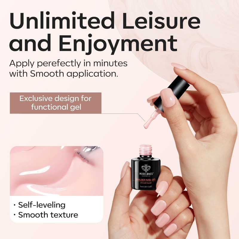Modelones 12 Colors Builder Gel Set, Pink Brown Builder Nail
