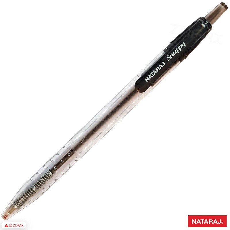 NATARAJ Snappy Ballpoint Pens, Retractable, BLACK, 0.7mm Fine Point, Pack