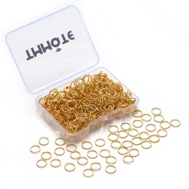 TMMATE - 500 anillos de salto rellenos de oro de 18 quilates, anillos abiertos que no se deslustran para hacer joyas, collar y pulseras, arete (6 mm)