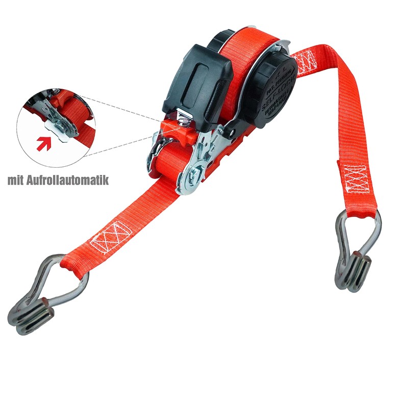 PETEX Automatic Ratchet Tie Down Strap Self-Reeling 1 Piece 5