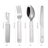 A · HOUSEWARE Portable Flatware Silvery Silverware Camping Stainless Steel