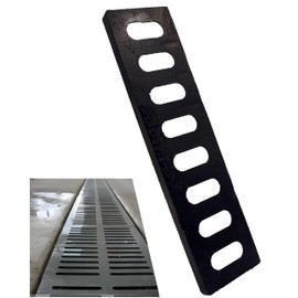 MASSLUNT Cast Iron Drain Grate, 17x4 Outdoor Drain Cover, B Class Sewer Grate, Durable Heavy Duty Channel Grate, Black Rectangle Drainage Grate for Driveway, Concrete, Yard, Garage (17.3x4.5)