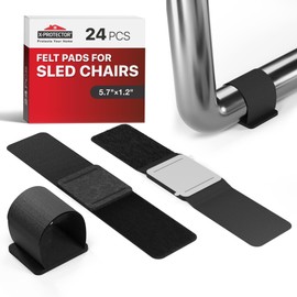X-Protector - Protector de piso para silla de trineo – 24 protectores de piso para silla de madera dura para pies de riel, protectores de piso para sillas con patas tubulares, protectores de asiento