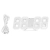 3D LED Wall Clock Minimalist White Frame Digital Wall Alarm
