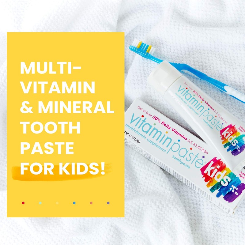 Vitaminpaste Kids Toothpaste with Daily Multivitamins B3, B5, B6, D,