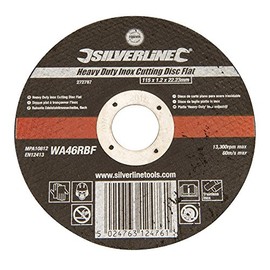 Silverline 272787 Heavy Duty Inox Slitting Disc Flat 115 x 1.2 x 22.23 mm