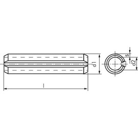 Clamping sleeve DIN 1481 / ISO 8752, 8 x 50, stainless steel A2, material: stainless steel A2, nominal diameter: 8 mm, length: 50 mm, d1 x 8.5