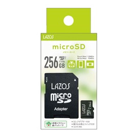 256GB Micro SD Card MicroSD Card SDXC Class 10 UHS-1 U3 R:110MB/s W:70MB/s LAZOS L-B256MSD10-U3